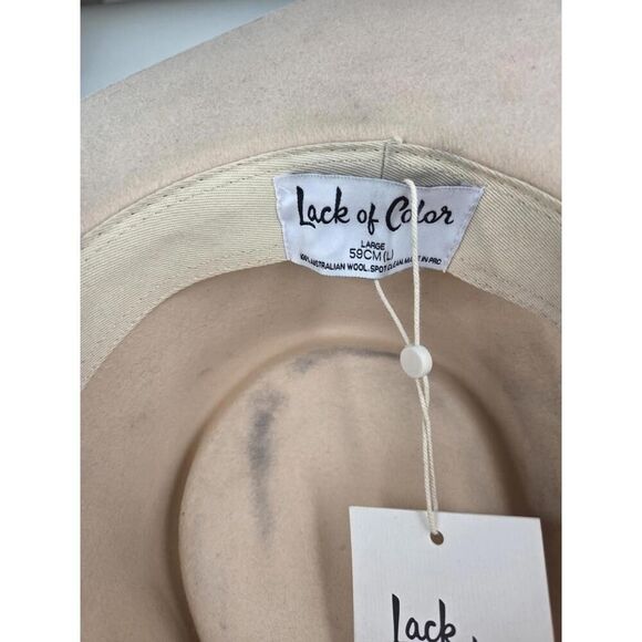 Lack Of Color Hat 100% Australian Wool Size 59 Large Western Flat Brim Beige Hat main image 13